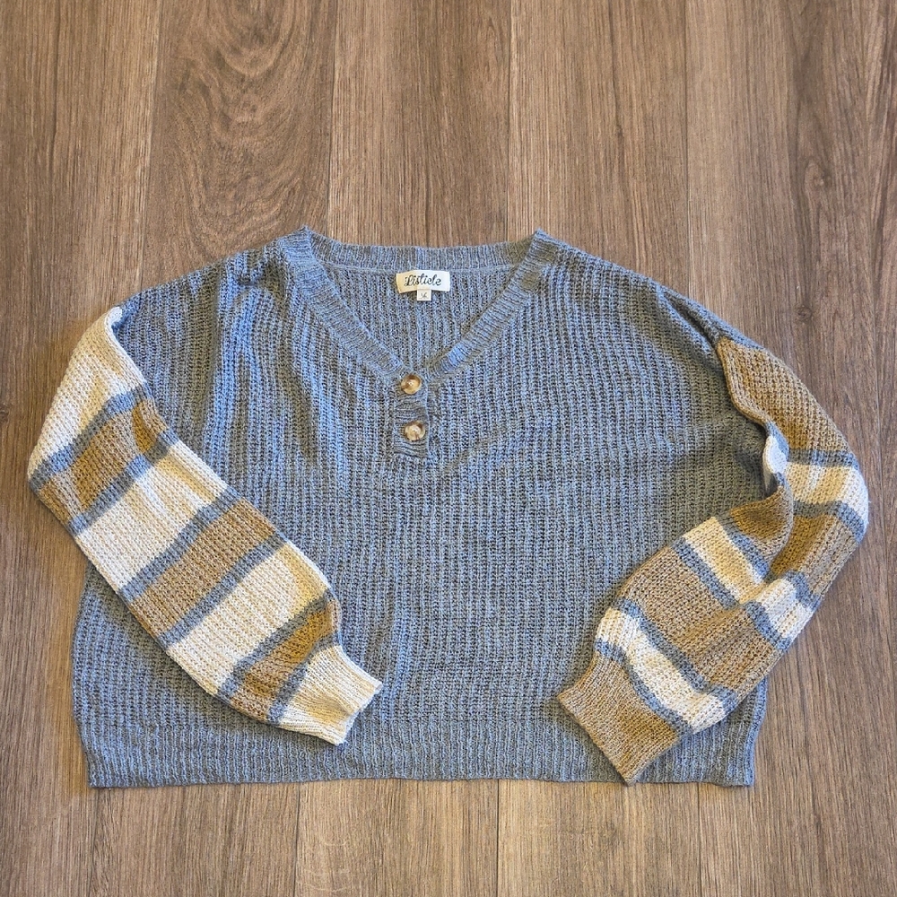 Listicle Gray Knit Sweater